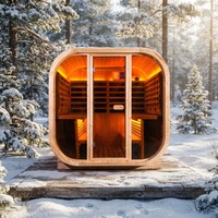 Promotion exceptionnelle : Sauna infrarouge lointain à spectre complet pour 4 personnes, en bois massif de cèdre rouge et épicéa, pour usage domestique, OEM/ODM