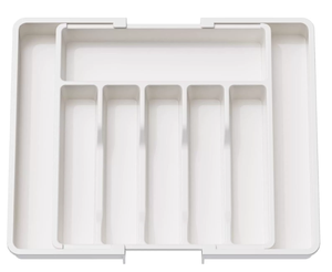 Organisateur de tiroir extensible en plastique sans BPA à double niveau, type autoportant, pour ustensiles de cuisine et couverts - Product Image 2