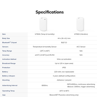 Sensor Perekam Data Suhu dan Kelembapan Udara Perangkat IoT Cerdas Pelacak Aset Nirkabel Bluetooth Tag Lokator Kartu BLE Beacon