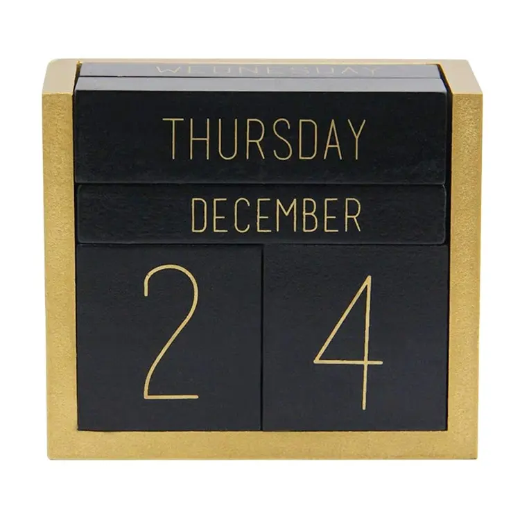 Bambini Desk Planner mese data Display Home Calendar Blocks Perpetual Cube Calendar Design Desktop in legno Wood Creative Office