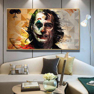 Tableau mural décoratif <span class=keywords><strong>de</strong></span> luxe, portrait <span class=keywords><strong>de</strong></span> clown graffiti inspiré <span class=keywords><strong>de</strong></span> <span class=keywords><strong>films</strong></span> <span class=keywords><strong>célèbres</strong></span>, impression sur toile, cadre sans bordure en diamant <span class=keywords><strong>de</strong></span> cristal, effet huile - Product Image 4