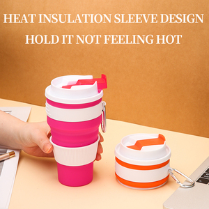 แก้วซิลิโคนพับได้ 475 มล. แก้วกาแฟแบบยืดหดได้สำหรับเด็กดื่มโดยตรง - Product Image 2