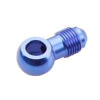 Nouvel adaptateur de boulon et raccord de frein AOMEI en aluminium (tuyau droit) noir/bleu pour Chevrolet Van AN3-AN20 – Rétrofit/Amélioration