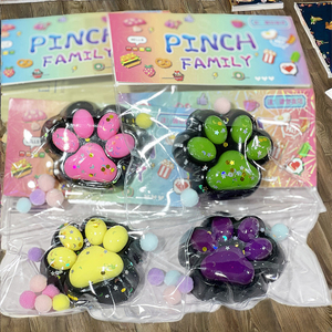 Promotion Jouets Mochi en Silicone Bicolore Kawaii, Jouets Sensoriels Anti-Stress Silencieux, Jouets à Presser Squishy Patte de Chat en Plastique - Product Image 3