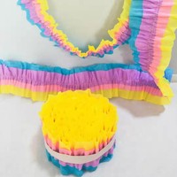 Pita Kertas Krepe Bergelombang 7cm*3m untuk Dekorasi Dinding Pesta, Acara, dan Latar Belakang