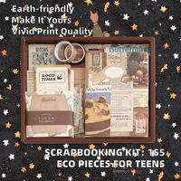 Kit de fournitures de scrapbooking moderne, carnet à grille A6, papeterie pour journalisation DIY, écologique, 155 pièces, ensemble cadeau personnalisé