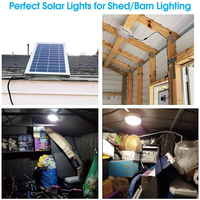 Lámpara Solar de Granero de 4 Cabezas y 56 LED con Sistema de Batería Interno, Lámpara Solar para Cobertizo con Control Remoto, Lámpara Solar de Techo para Interiores, para Hogar y Jardín