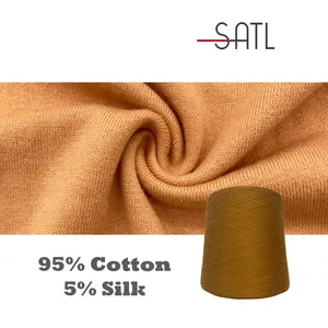 Cheap Price 2/30NM 95% Cotton 5% Silk Semi-Worsted Comfortable Feeling Yarn