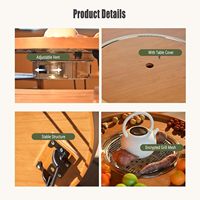 Grill de table pliable en métal personnalisé avec aération réglable et arrêt automatique pour le camping