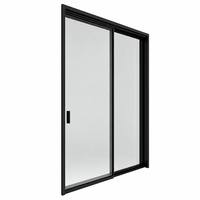Porte coulissante en verre avec cadre en aluminium noir sur mesure, verre texturé martelé, 36 panneaux, pour séparateur de pièce à domicile