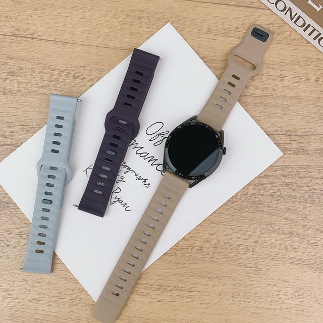 Rubber Smart Watch Band 20mm 22mm for Samsung Galaxy Watch 7 6 5 4 6Classic GearS3 for Huawei 3 4Pro Silicone Watch Strap