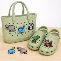 Breloques de chaussures en PVC à l'effigie d'animaux mignons pour enfants, filles et garçons, décorations de baskets, cadeaux de fête, pendentifs de sac