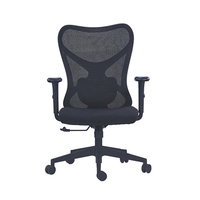 Chaise de bureau moderne avec support lombaire réglable, pivotante, en maille, avec 3 vérins à gaz et accoudoirs réglables