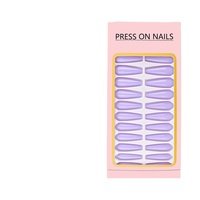 Ongles artificiels réutilisables en ABS, design long et luxueux, à la mode, avec colle, personnalisables, à presser