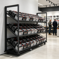 Support de batterie de voiture personnalisable Mingtang, présentoir de batterie automobile avec roulettes pour magasin de détail