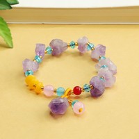 Aiyu Vente en gros Bracelets en pierre brute d'améthyste naturelle, Série Dragon Year Nine Purple Fire, Vente directe usine, Vente flash transfrontalière en direct