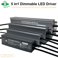 Fuente de Alimentación LED de Voltaje Constante ETL DC12V 24V 30W-300W, Triac 0-10V 1-10V, Potenciómetro 10V PWM (5 en 1), Controlador LED de 100W 200W