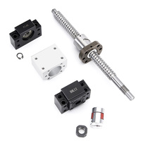 Vis à billes de haute précision personnalisée SFU1605 1610 2510 C7 C5 avec extrémités usinées BK/BF12, kit de mouvement linéaire CNC avec accouplement de support