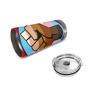 Gobelet isotherme personnalisé en acier inoxydable 20 oz, thème arc-en-ciel gay QTPOC, pour les voyages en voiture, les sorties en plein air et les barbecues.