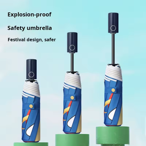 Parapluie de sécurité réfléchissant personnalisé 8K manuel à trois volets Dessin animé mignon Stock d'usine Enfants Protection solaire contre la pluie Cadeaux d'affaires pour les voyageurs - Product Image 5