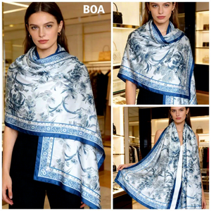 Pañuelos largos de 180x90 cm, novedades, estampado floral, chales grandes para mujer, hijabs musulmanes de poliéster con tacto de seda. - Product Image 1