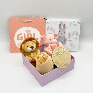 หมูที่กําหนดเองยัดผ้าห่มผ้าฝ้ายน่ารักสิงโตเด็กผ้าห่มรักษาความปลอดภัยตุ๊กตาเด็กความปลอดภัย Swaddle ผ้าห่ม - Product Image 1