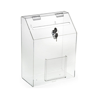 Wand halterung oder Tischplatte Clear Charity Box Kunststoff-Spenden box Acryl-Wahlurne mit Schloss