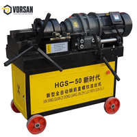 Rouleau fileteur pour barres d'armature HGS-50 avec roues, pour approvisionnement en gros. Excellente machine sur site pour le filetage des extrémités de barres d'armature pour les projets de construction