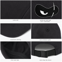 Gorra de Béisbol Deportiva Clásica con Logotipo de Panda Shield, de Algodón Lavado, Suave, Sin Estructura, de Perfil Bajo, con Correa Ajustable, para Uso Diario Informal