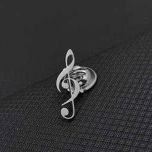 Muzieknoot reversspeldjes broches zwart-wit voorraad bulk geen minimum metaal zacht emaille pin - Product Image 4