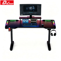 Échantillon Gratuit - Bureau de Jeu Convertible, Table Ergonomique Électrique à Hauteur Réglable, Style E-sport en Métal pour PC