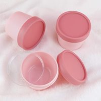 Pots cosmétiques roses Pot de gommage en plastique à large bouche 100ml 200ml Pots cosmétiques en plastique vides avec couvercles en dôme