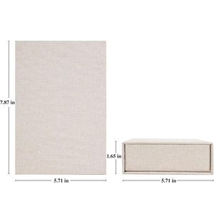 Boîtes de rangement de photos <span class=keywords><strong>en</strong></span> <span class=keywords><strong>lin</strong></span> <span class=keywords><strong>beige</strong></span> Idéal pour la conservation des certificats Fournitures de scrapbooking Souvenirs Boîte de rangement personnalisée - Product Image 6