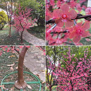 TOPREX Décoration de cour de Noël extérieure 3 m pleine grandeur LED scintillante japonaise rose fleur de <span class=keywords><strong>cerisier</strong></span> fleur arbre lumière - Product Image 3