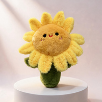 Peluche Tournesol en Pot Personnalisée, Matière Velboa en Coton PP, Douce et Rembourrée, Idéale pour la Décoration Intérieure et les Cadeaux – Vente Flash