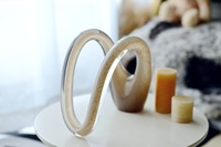 Sculpture abstraite en verre soufflé à la main, thème Musique et Mascotte, Figurine d'art moderne pour décoration de table et accent de maison