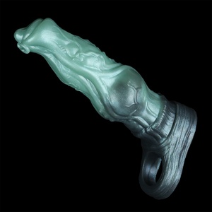 Wholesale Large Male Penis Sleeve Enlarger Monster Penis Extender Sleeve with Cock Ring Big Knot <b>Dildo</b> Adult Sex Toy for Men - Product Image 2