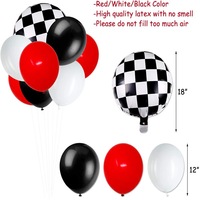 Kit de fête d'anniversaire de voiture de course avec drapeau à carreaux bannière ballons décoration de gâteau pour enfants célébration fournitures de ventilateur de course