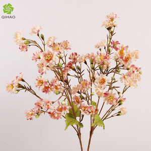 5 têtes de fleurs artificielles Lewisia en soie, haute simulation, accessoires de décoration pour mariage et maison - Product Image 5