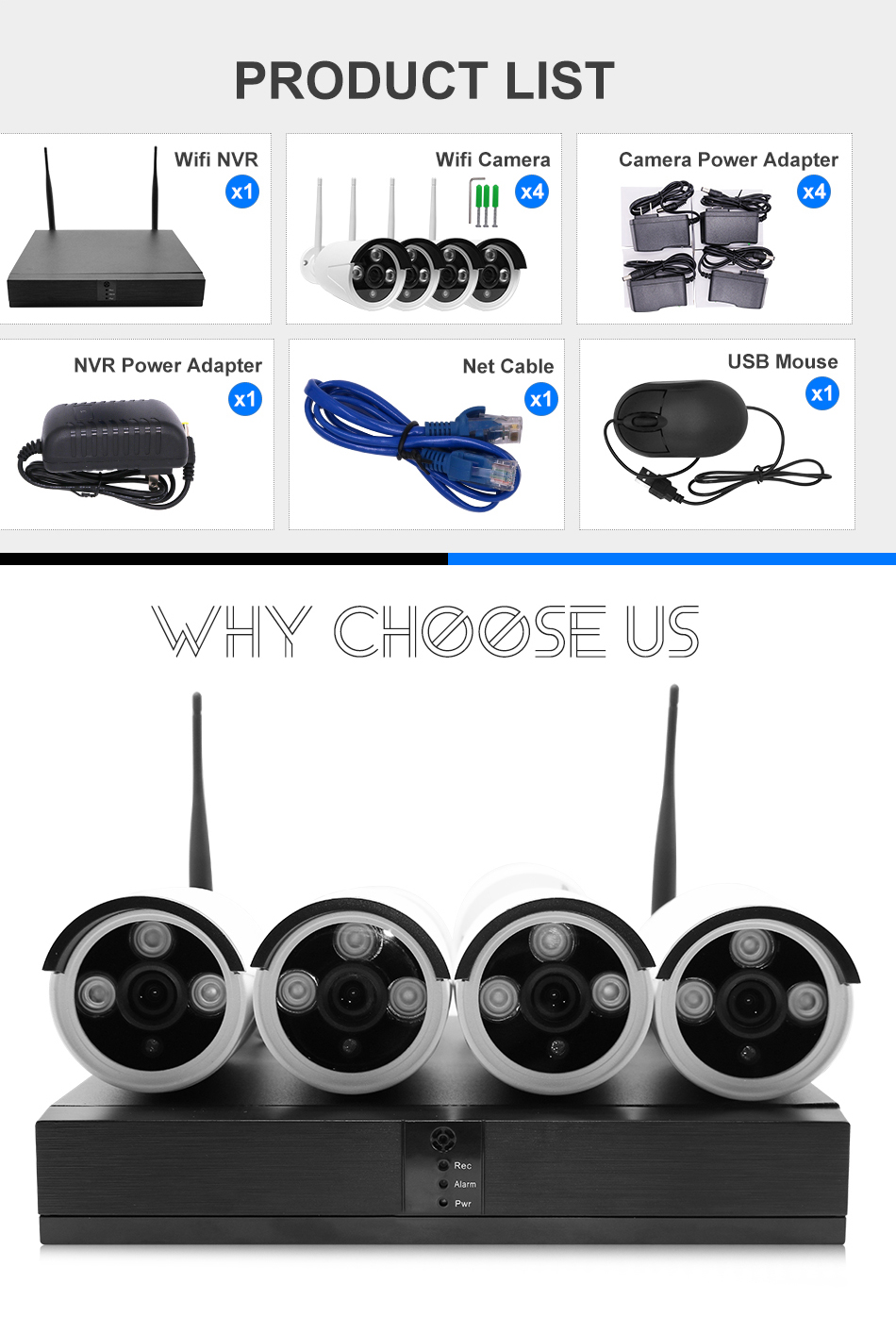 PRODUCT LIST Wifi NVR Wifi Camera Camera Power Adapter