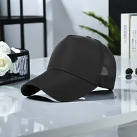 Gorra Trucker Blanca, Gorra de Béisbol con Malla Trasera y Visera Curva, Gorra de 5 Paneles con Frente de Espuma Transpirable, Venta al por Mayor para Hombres y Mujeres
