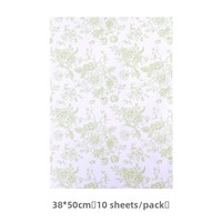 Hua Xi – Emballage de bouquets élégants faits main en papier kraft imprimé à l'encre, motif floral vintage, enduit PVC, 38x50cm, spécial