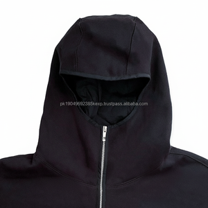 Balaclava personnalisée à fermeture éclair intégrale, en molleton français 100% coton, surdimensionné, thermique, poids lourd, broderie 3D, imperméable, unisexe - Product Image 1