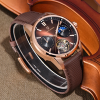 Montres pour hommes PAGANI DESIGN PD-YS021, montre mécanique automatique, tourbillon, montre en cuir PU, étanche, montre-bracelet