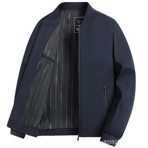 Veste Administrative pour Homme Âgé, Style Officier Public, Printemps-Automne, Col Baseball Texturé, Idéale pour les Hommes d'Âge Moyen et les Pères d'Affaires - Product Image 3