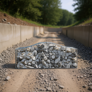 Cesti Gabion Medi in Ferro Zincato Argento, Barriere Acustiche Durevoli per Costruzioni - Product Image 2