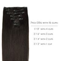 Extensiones de Cabello Humano Natural Baratas, Paquetes de Cabello con Clip, Extensiones de Cabello Humano 10A, Cabello Indio Virgen Trenzado