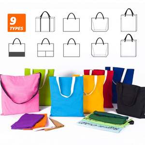 Sacs de courses réutilisables personnalisés en gros, logo imprimé, sacs en toile de coton blanc uni, sacs fourre-tout bon marché - Product Image 2