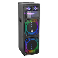 Enceinte de fête sans fil WiFi puissante avec double subwoofer 12'' 240W de puissance de crête, haut-parleur Bluetooth et machine de karaoké avec écran tactile