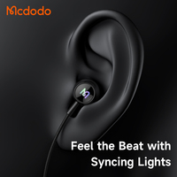 Écouteurs de jeu filaires USB-C Mcdodo 583 avec éclairage LED, écouteurs intra-auriculaires RGB avec pilote de 10 mm
